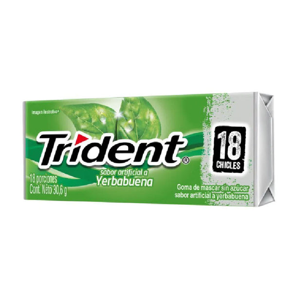 CHICLETS TRIDENT 18U YERBABUENA